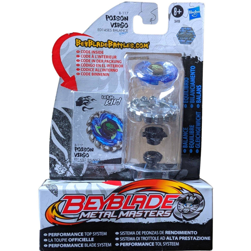Toupie Beyblade Hasbro Metal Masters B-117 Poison Virgo Avec Lanceur - Neuf